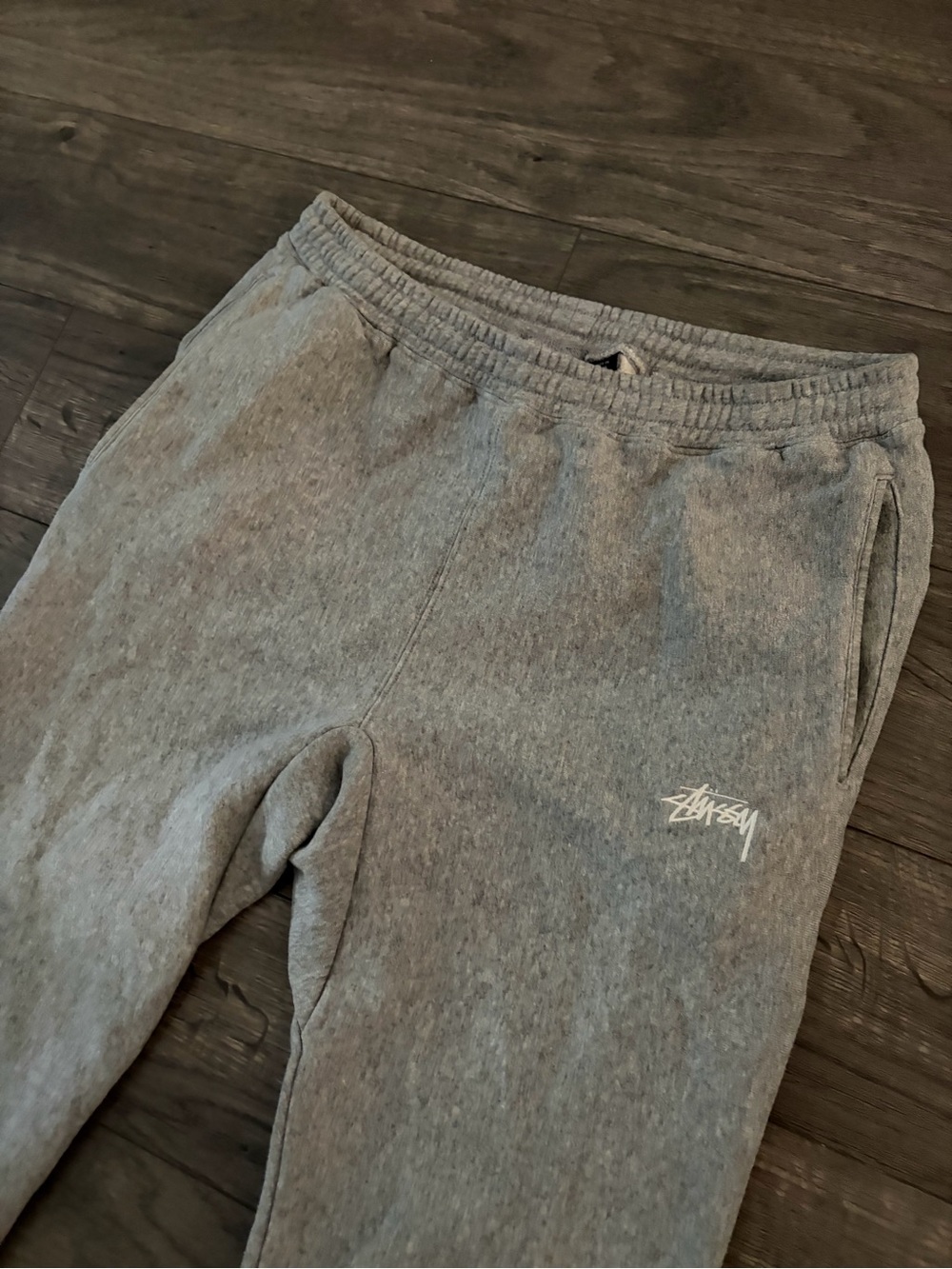 Stussy Gray Fleece Jogger Pants image 2
